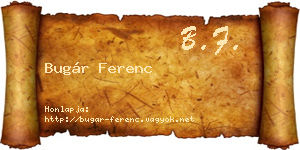 Bugár Ferenc névjegykártya