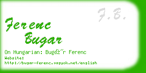 ferenc bugar business card